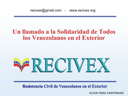 Un llamado a la Solidaridad de todos los Venezolanos