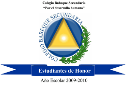 Estudiantes de Honor 2009-2010