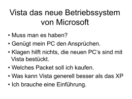 Vista das neue Betriebssystem von Microsoft