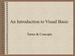 An Introduction to Visual Basic
