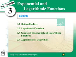 3.2 Logarithmic Functions