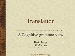 Translation: a Cognitive Grammar view