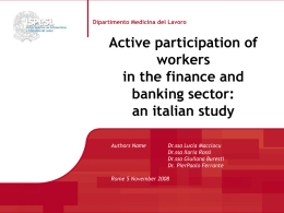 Active participation of workers in the finance and banking sector