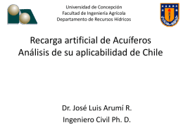 Recarga de Acuíferos Análisis de su aplicabilidad de Chile