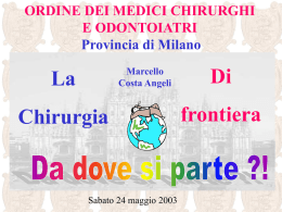 Il punto sulle neoplasie polmonari Coordinatore Dott. Marcello