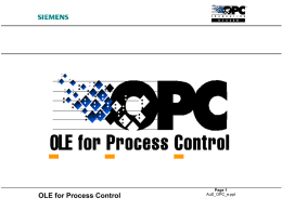 Why OPC at Siemens