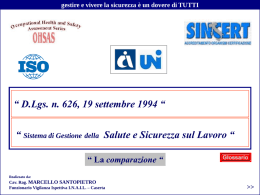 SGSL - Sistema di Gestione della Salute e Sicurezza sul lavoro