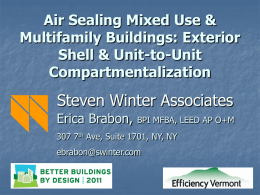 Air Sealing Mixed Use Buildings: Exterior Shell