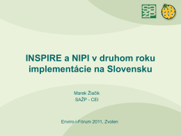 INSPIRE a NIPI v druhom roku implementácie na Slovensku