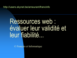 Ressources web : évaluer leur validité et leur fiabilité