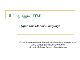 Il Linguaggio HTML - ITCG L. Einaudi Senorbì