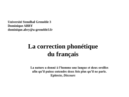 La correction phonétique du français