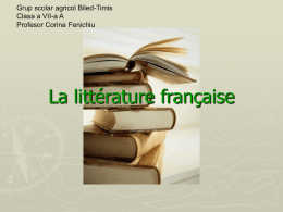La litterature francaise