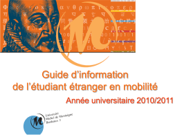 Guide d`information de l`étudiant étranger en mobilité