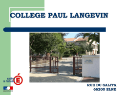 Aux futurs 6 ème - Collège Paul Langevin d`Elne