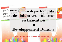 Revivez l`édition 2013 du forum EDD d`Ille-et-Vilaine