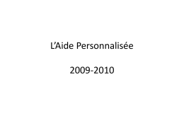L`Aide Personnalisée 2009-2010