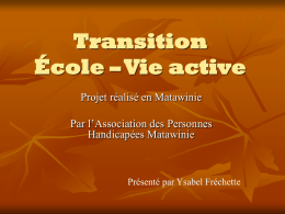 Transition École – Vie active