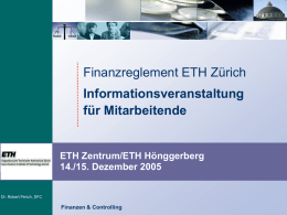 Finanzen & Controlling - ETH - Finanzen und Controlling
