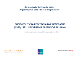 Socio-politička percepcija dve generacije (1971/1991) u zemljama
