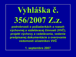 Vyhláška 356/2007