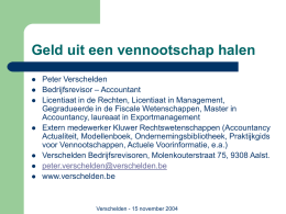 Het financieel, fiscaal en boekhoudkundig optimaliseren van de