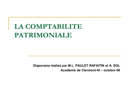 LA COMPTABILITE PATRIMONIALE - Académie de Clermont