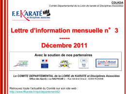 Newsletter n°3 décembre 2011 - Fédération Française de Karaté et
