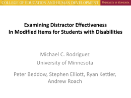 Examining Distractor Effectiveness In Modified Items for Students