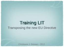 Training Legal Interpreters in Response to the new Directive