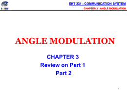 ekt 231 : communication system chapter 3 : angle modulation