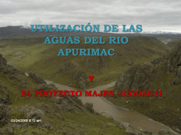 reservas de agua – proyecto majes siguas ii