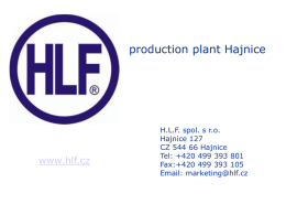Presentation - HLF spol. s ro