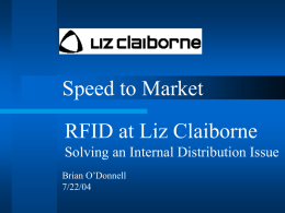 RFID at Liz Claiborne Solving an Internal Distribution Issue