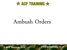 Ambush Orders - ACF Training