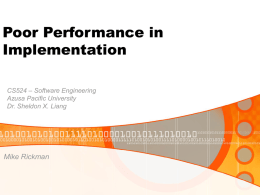 Poor performance in implementation