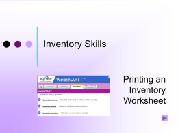 Printing Inventory Worksheets from WebSMARTT