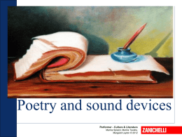 Poetry and sound devices - English at Liceo Scientifico Siniscola