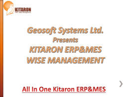 Production Planning - Kitaron ERP System
