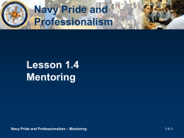 Navy Pride and Professionalism – Mentoring