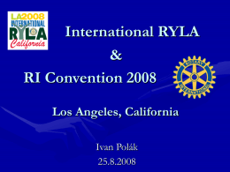 Prezentácia o International RYLA & Rotary Convention 2008