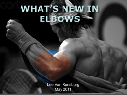 What is new in elbows - Cambridge