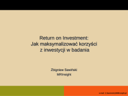 Rentowność inwestycji w badania