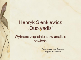 Henryk Sienkiewicz „Quo vadis”