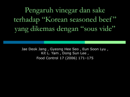 Pengaruh vinegar dan sake terhadap “Korean seasoned beef” yang
