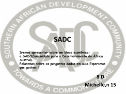 Bloco economico: SADC