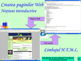 Crearea paginilor Web
