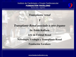 Dr. Pablo Raffaele Jefe Unidad Trasplante Renal - Fundación