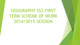 geography ss3 first term scheme of work