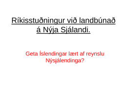 Ríkisstuðningur við Landbúnað á Nýja Sjálandi.